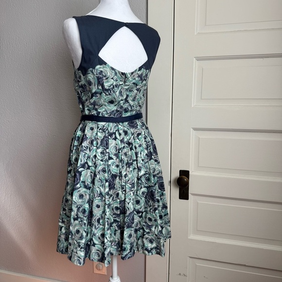 LC Lauren Conrad Blue and White Embellished Tie Front Mini Dress - Picture 5 of 11